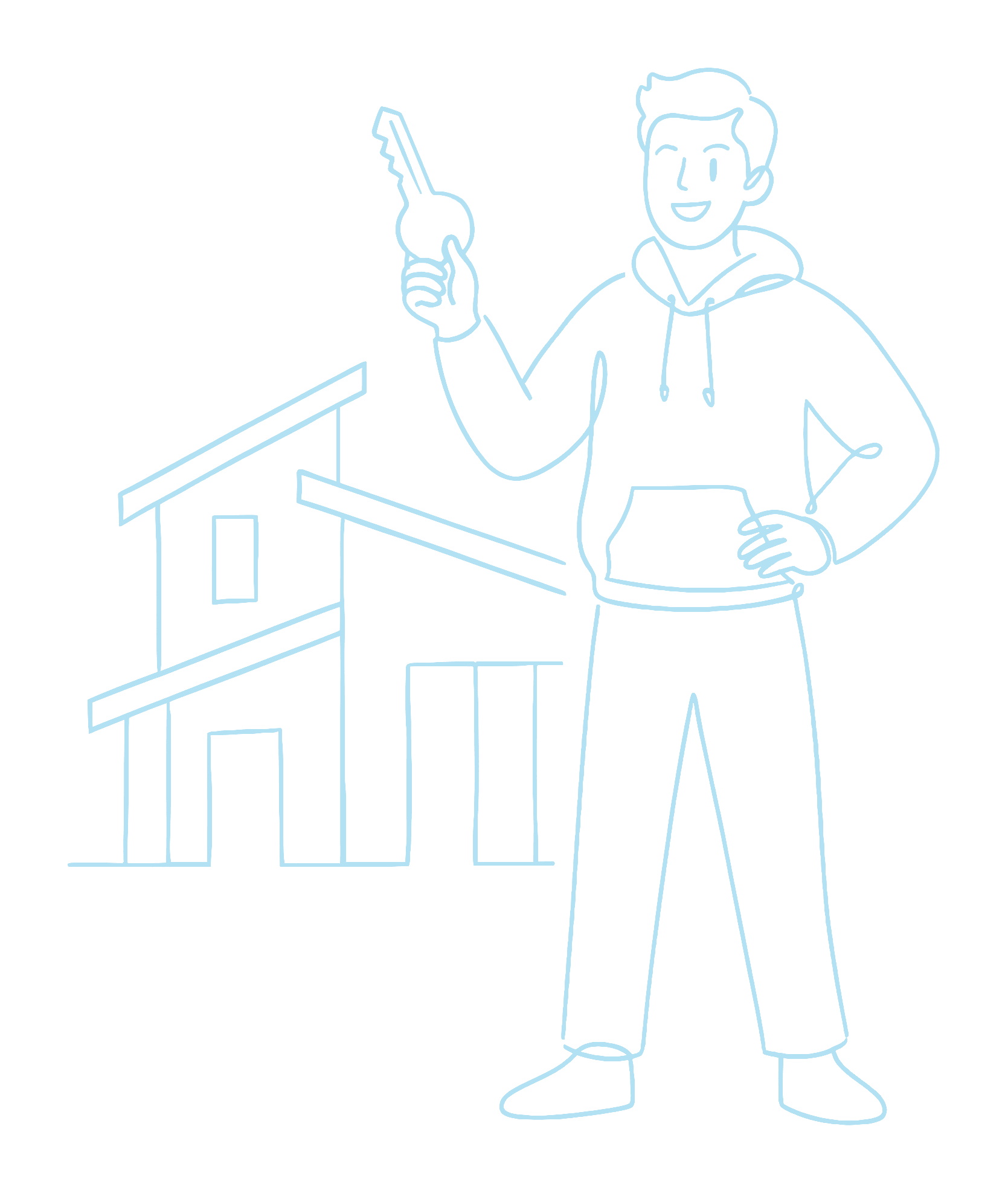 実家の鍵を手にする人のイラスト