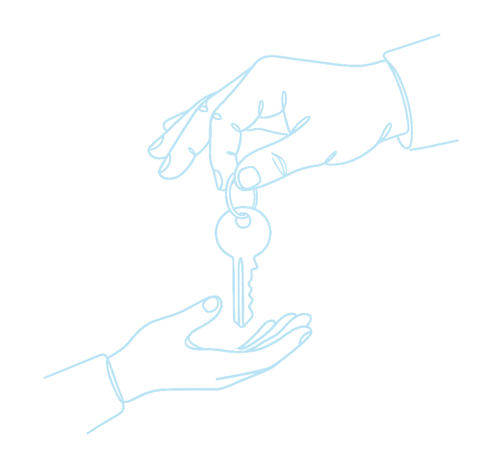 次の世代へ鍵を手渡すイラスト