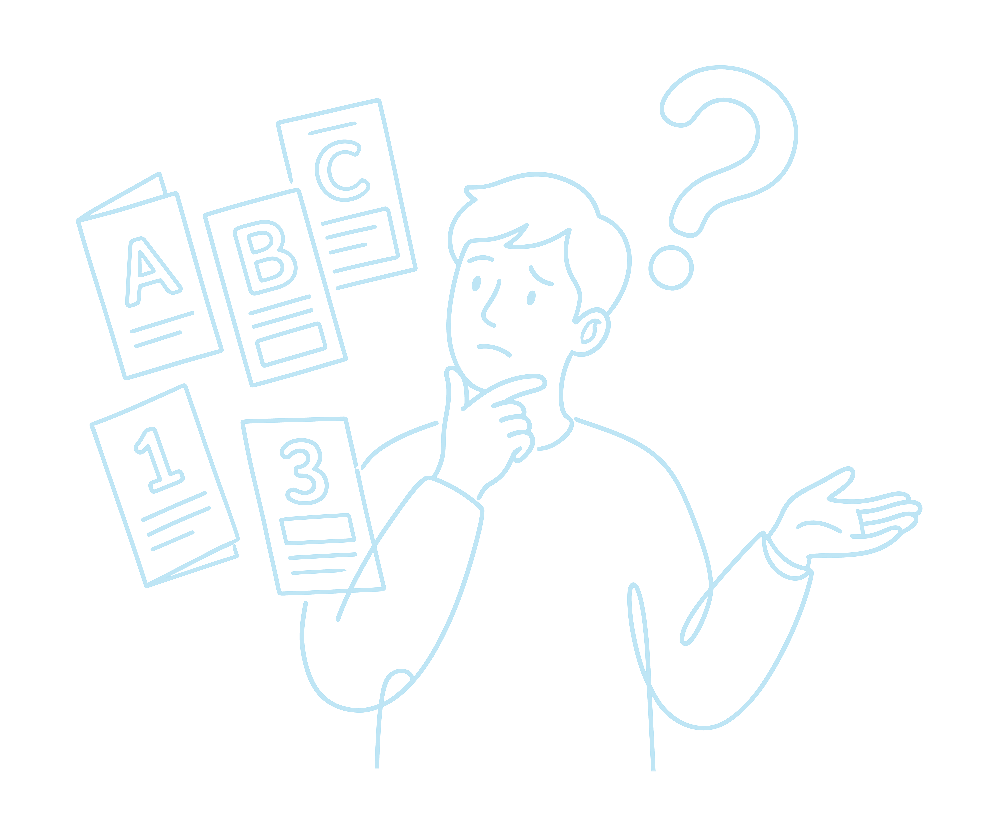 複数の保険プランを比較して考える人のイラスト